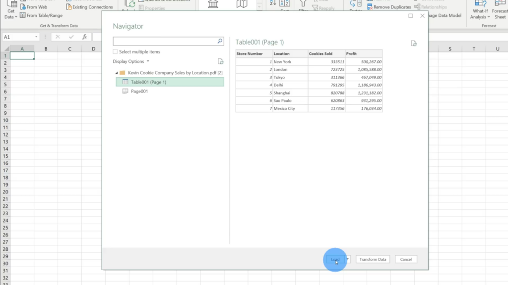 Load the Data into Excel